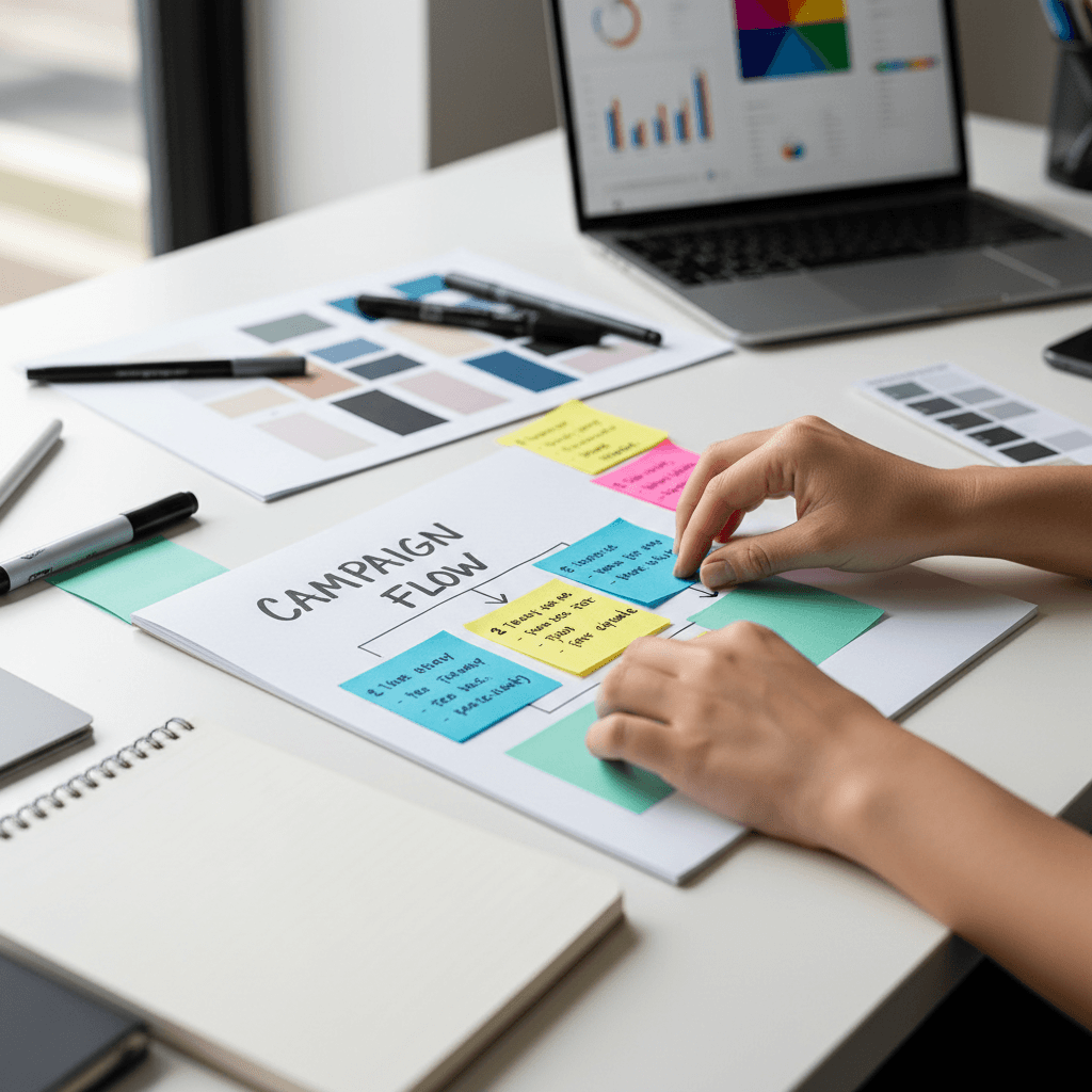 Marketing strategist developing campaign framework