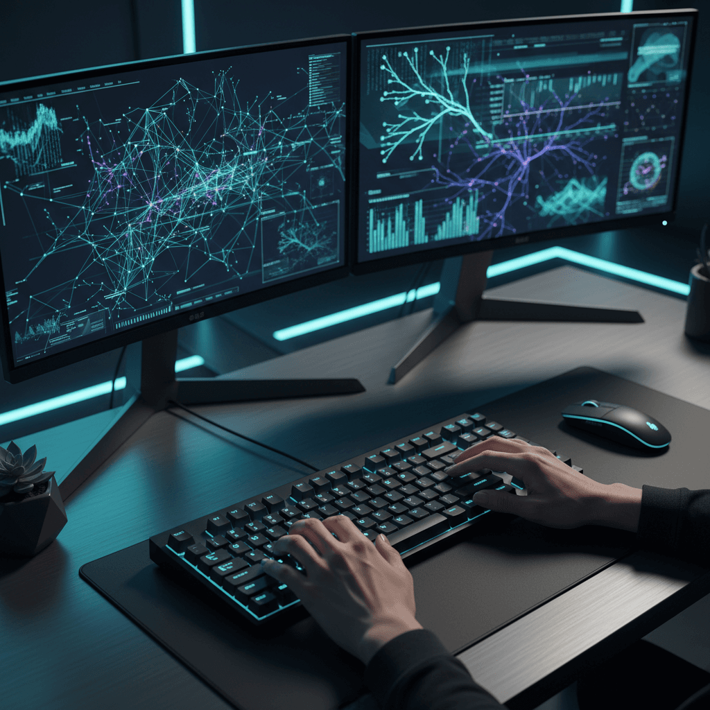 Professional working on IT consulting project