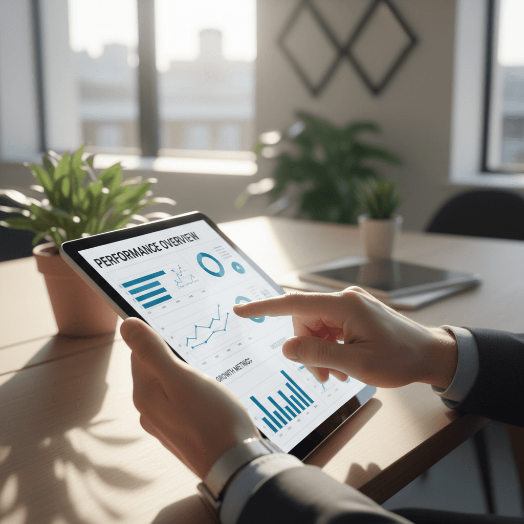 Marketing strategist analyzing campaign results